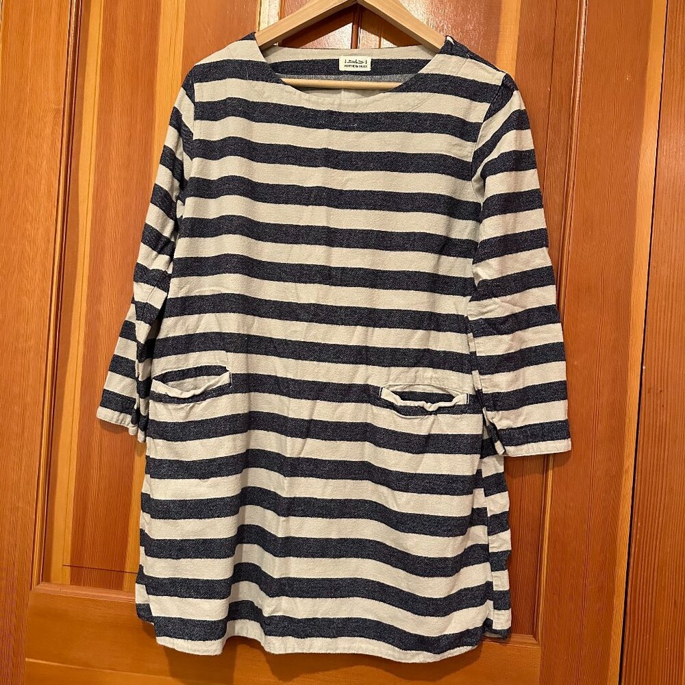 [NORTHERN TRUCK] Striped Cotton Tunic with Pockets - Size M